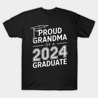 Proud Grandma of a 2024 Graduate Senior Class Family Graduation T-Shirt